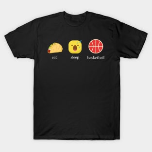 Eat sleep basketball repeat emoji emoticons graphic T-Shirt